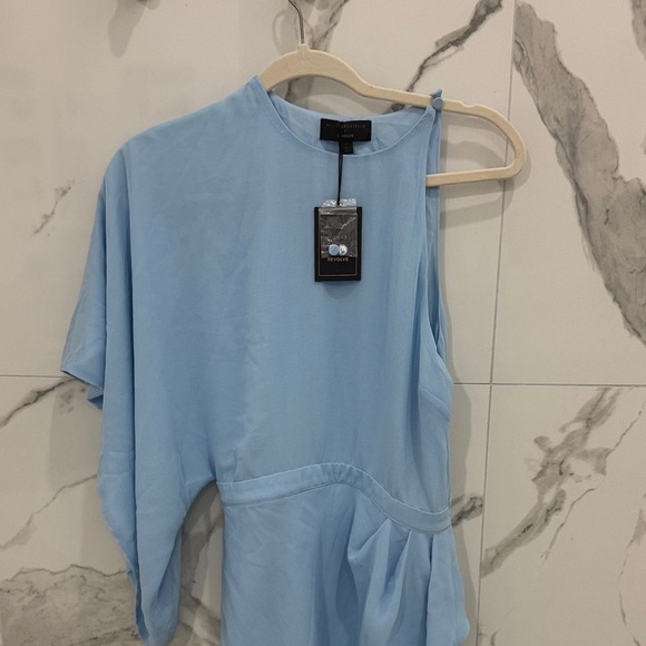 Michael Costello x Revolve Sky Blue One Shoulder Mini Dress | NWT - Picture 5 of 9